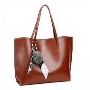HD0823--Customizable PU Leather Women Fashion ToTe Shopping Bags Brown Color