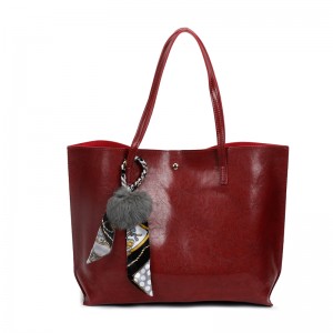 HD0823--Wholesale Wish Hot Sale Wine Red PU Leather Shopping Totes Bags For Women