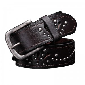 HD0823--Personaliz Customized Genuine Leather Belt With Studs