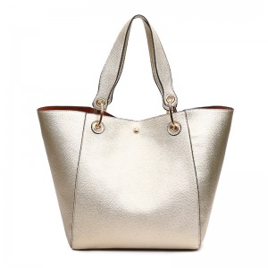 HD0827--Personalized Customized Double-side PU Leather Tote With Metal Luster