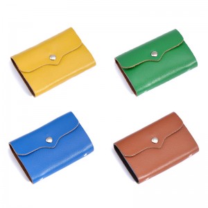 HD0827--Customizable Genuine Leather Business Card Holder ID Card Sleeve