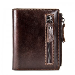 HD0827--Wholesale Customized Men's Genuine Leather Wallet Portable Multifunctional Wallet