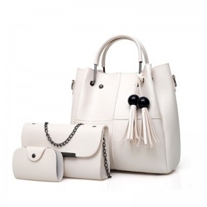 HD0827--3 PCS Per Set Women PU Leather Tote PU Leather Portable Handbag PU Leather Coin Purse